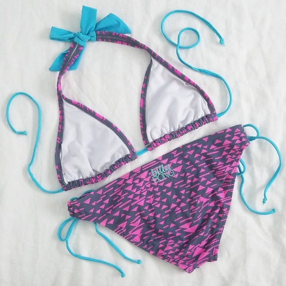 Billabong string tie bikini (S) in Tri Sea/Pool - Picture 3 of 3